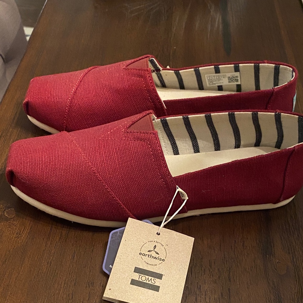 TOMS Crimson Canvas Slip-Ons - Picture 2 of 5